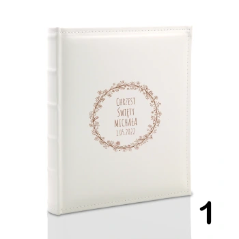 Album na chrzest, wklejany, 60 kremowych stron, personalizowany, 12 wzorów